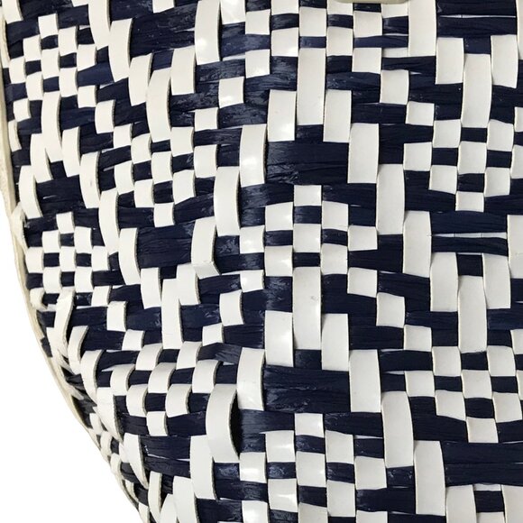 Kate Spade New York Woven blue & white Bottom and Handle White Handbag - Picture 8 of 14